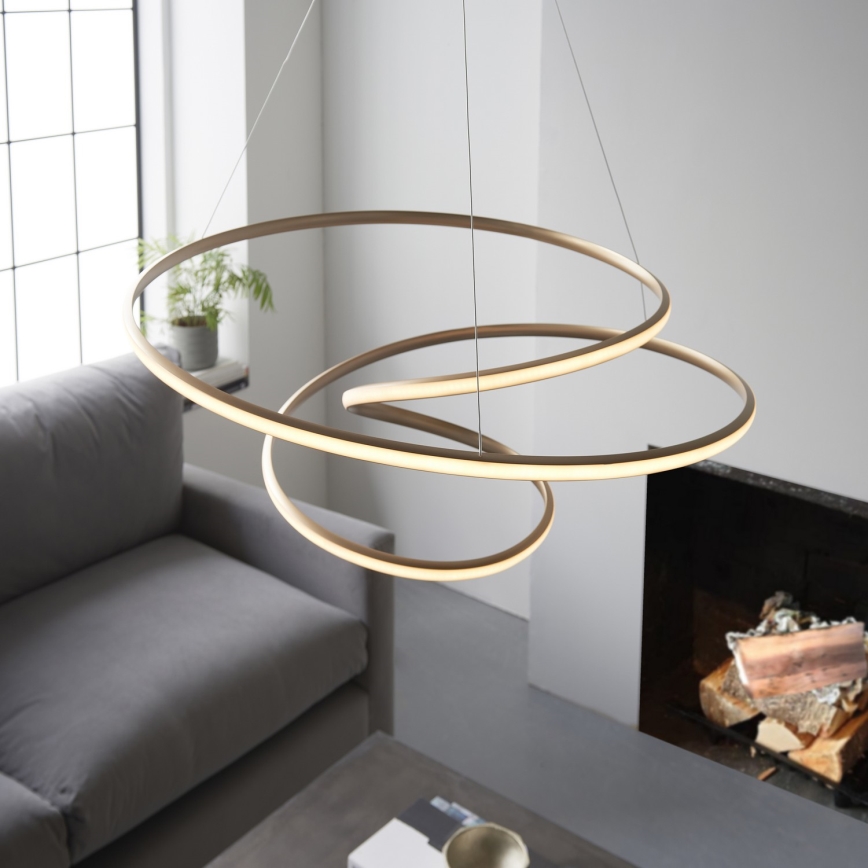 Endon 97639 - Lustre LED dimerizável suspenso por cabo TWIRL LED/88W/230V 3000K dourado