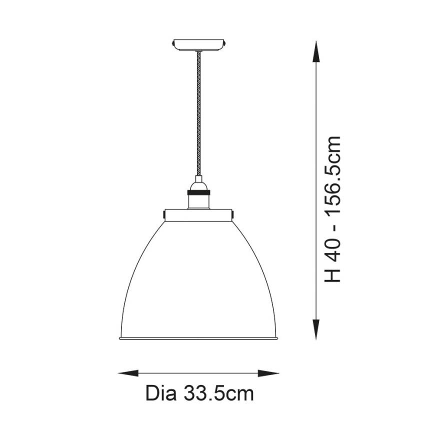 Endon 98744 - Candeeiro pendente FRANKLIN com cabo 1xE27/10W/230V, latão