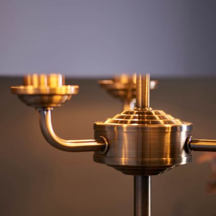 Endon 98932 - Luminária de mesa HIGHCLERE 3xE14/18W/230V branca/latão Ø 32 cm