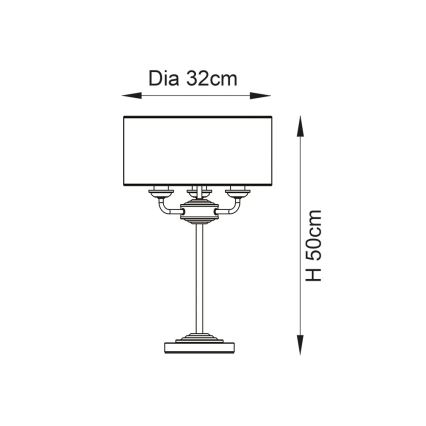 Endon 98932 - Luminária de mesa HIGHCLERE 3xE14/18W/230V branca/latão Ø 32 cm