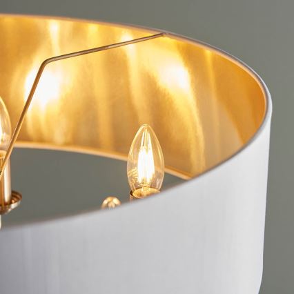 Endon 98933 - Candeeiro suspenso HIGHCLERE 6xE14/40W/230V branco/latão diâmetro 55 cm