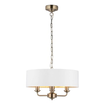 Endon 98934 - Candeeiro suspenso HIGHCLERE 3xE14/40W/230V branco/latão diâmetro 45 cm