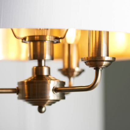 Endon 98934 - Candeeiro suspenso HIGHCLERE 3xE14/40W/230V branco/latão diâmetro 45 cm
