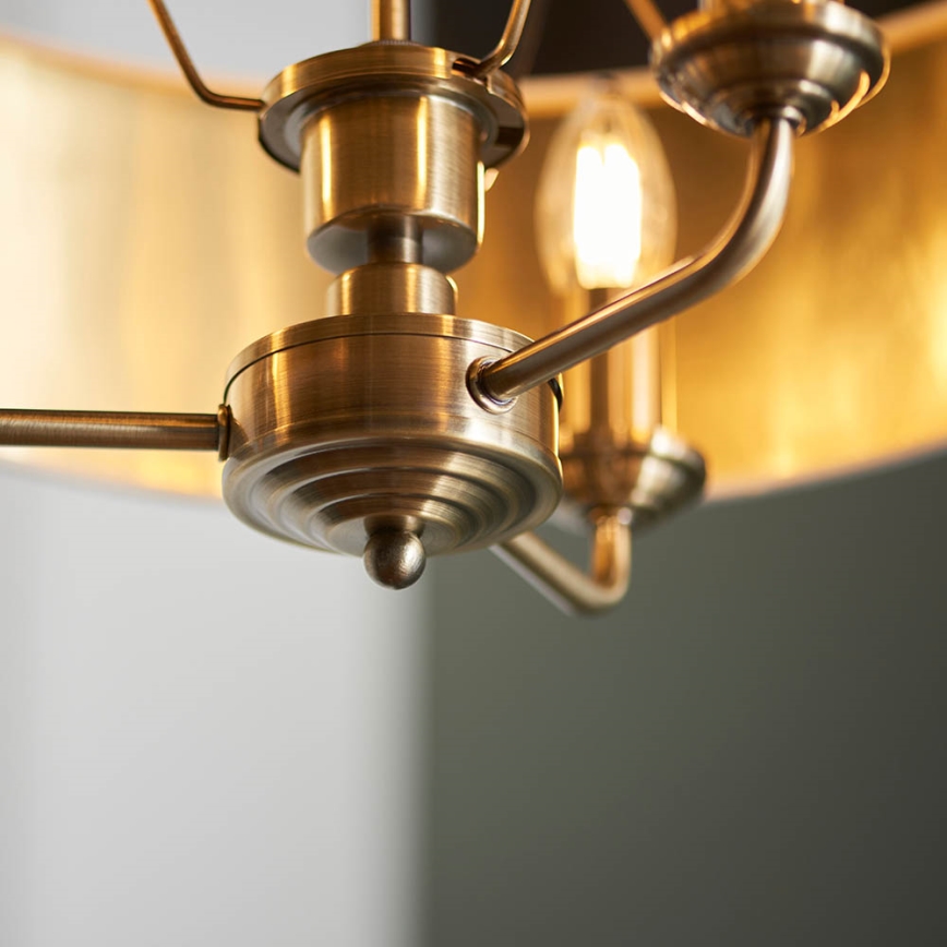 Endon 98934 - Candeeiro suspenso HIGHCLERE 3xE14/40W/230V branco/latão diâmetro 45 cm