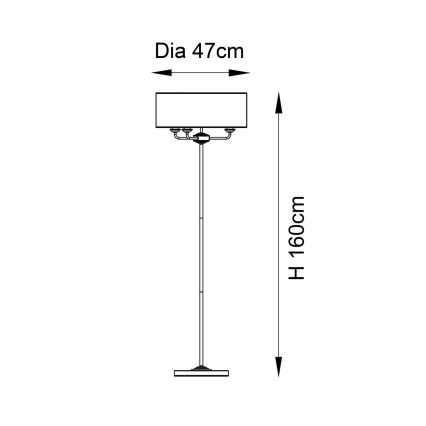 Endon 98935 - Candeeiro de chão HIGHCLERE 3xE14/40W/230V branco/latão diâmetro 47 cm