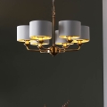 Endon 98936 - Candeeiro suspenso HIGHCLERE 6xE14/28W/230V branco/latão