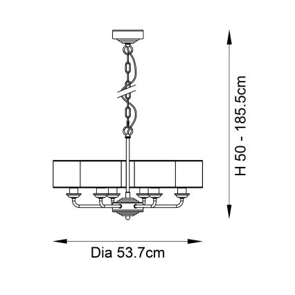 Endon 98936 - Candeeiro suspenso HIGHCLERE 6xE14/28W/230V branco/latão