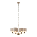 Endon 99151 - Lustre suspenso por corrente HIGHCLERE 6xE14/28W/230V cinzento/cromado mate Ø 53 cm
