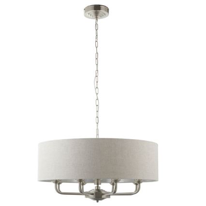 Endon 99152 - Candeeiro suspenso HIGHCLERE 8xE14/40W/230V cinzento/cromado mate diâmetro 70 cm