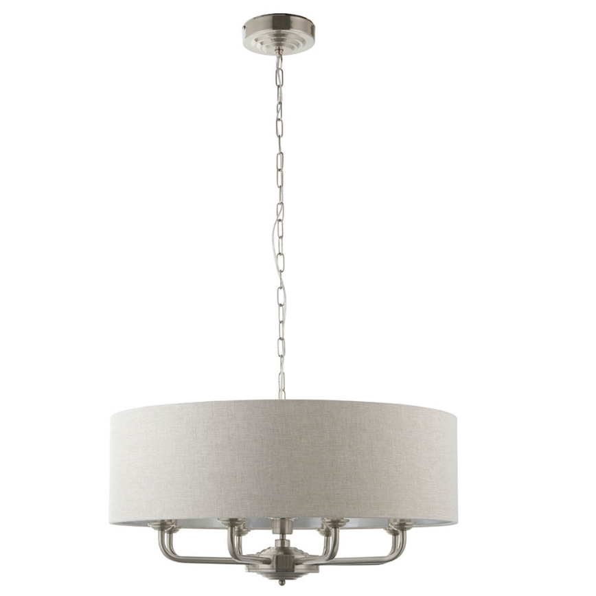 Endon 99152 - Candeeiro suspenso HIGHCLERE 8xE14/40W/230V cinzento/cromado mate diâmetro 70 cm