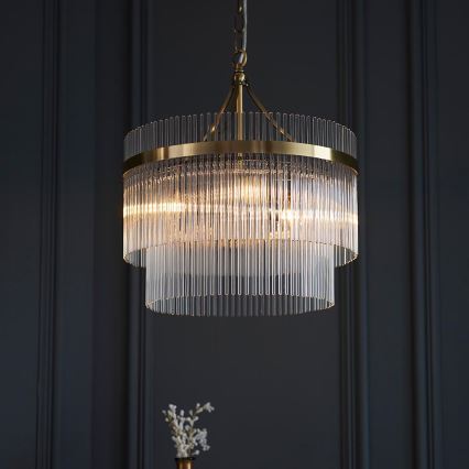 Endon 99167 - Candeeiro suspenso MARIETTA 3xE14/7W/230V latão/transparente