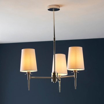 Endon 99455 - Lustre em haste 3xE14/6W/230V cromado brilhante/branco