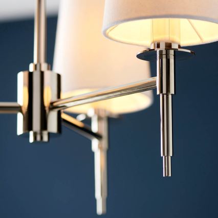 Endon 99455 - Lustre em haste 3xE14/6W/230V cromado brilhante/branco