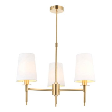 Endon 99456 - Lustre de haste 3xE14/6W/230V dourado/branco