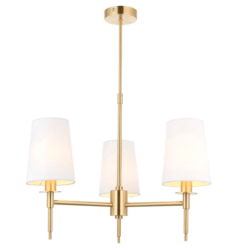Endon 99456 - Lustre de haste 3xE14/6W/230V dourado/branco