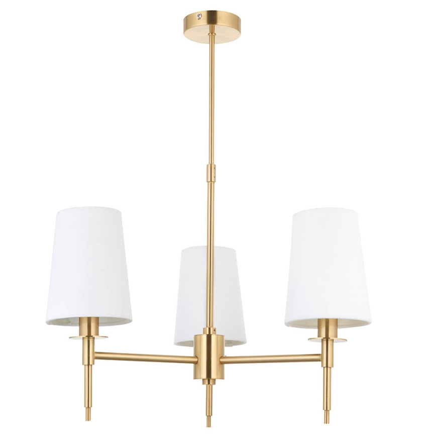 Endon 99456 - Lustre de haste 3xE14/6W/230V dourado/branco