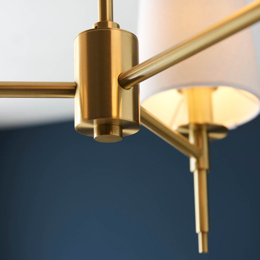 Endon 99456 - Lustre de haste 3xE14/6W/230V dourado/branco