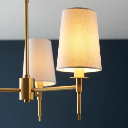 Endon 99456 - Lustre de haste 3xE14/6W/230V dourado/branco