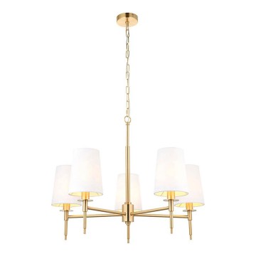 Endon 99458 - Lustre com corrente 5xE14/6W/230V dourado/branco