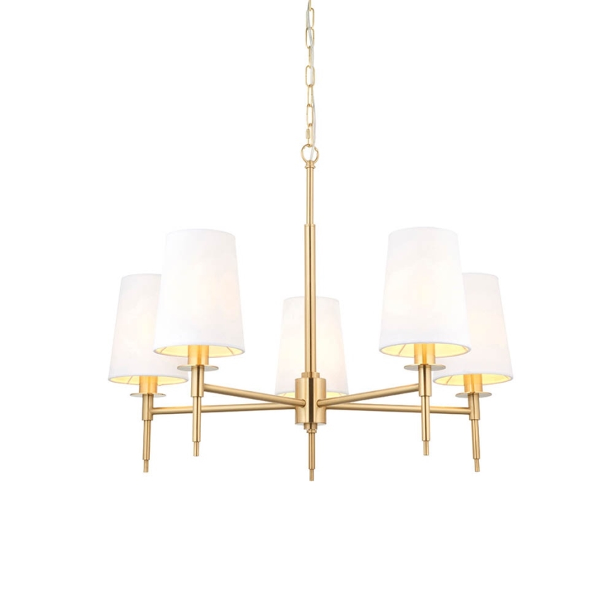 Endon 99458 - Lustre com corrente 5xE14/6W/230V dourado/branco