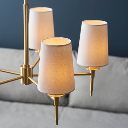 Endon 99458 - Lustre com corrente 5xE14/6W/230V dourado/branco