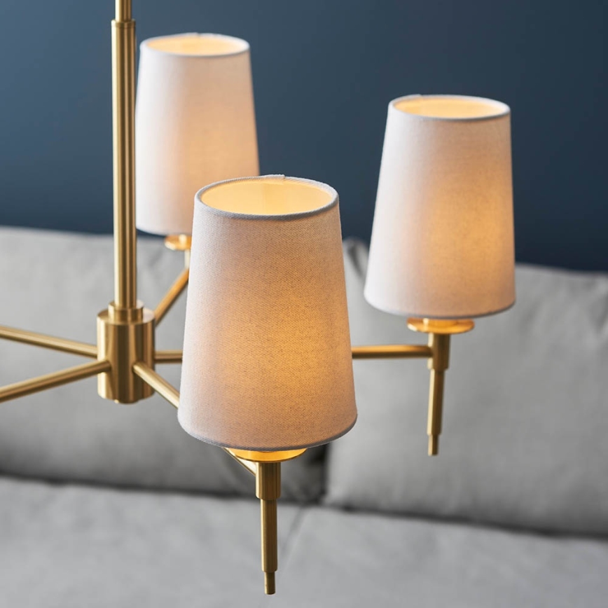 Endon 99458 - Lustre com corrente 5xE14/6W/230V dourado/branco