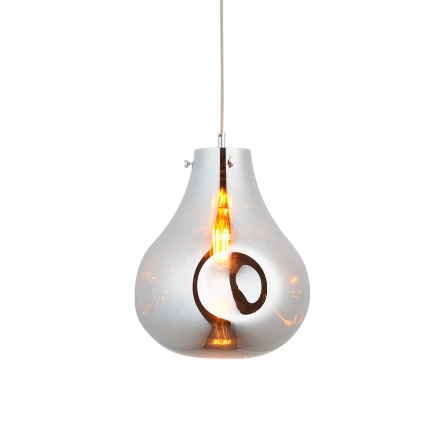 Endon 99788 - Lustre suspenso em cabo EUROPA 1xE27/10W/230V, acabamento preto fumê
