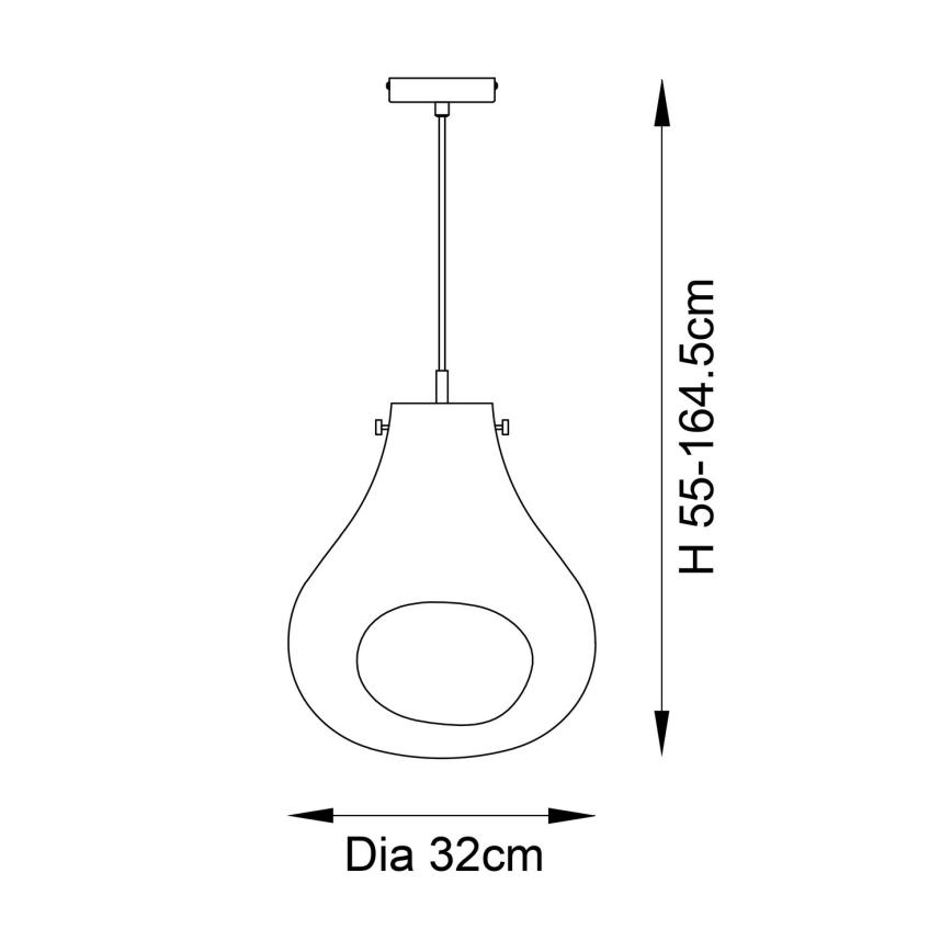 Endon 99788 - Lustre suspenso em cabo EUROPA 1xE27/10W/230V, acabamento preto fumê