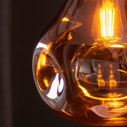 Endon 99790 - Lustre suspenso por cabo EUROPA 1xE27/10W/230V castanho fumado