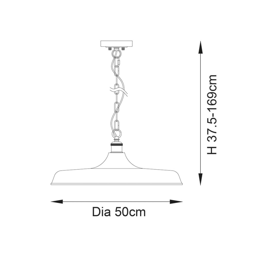 Endon 99998 - Lustre com corrente SABIAN 1xE27/10W/230V preto/dourado