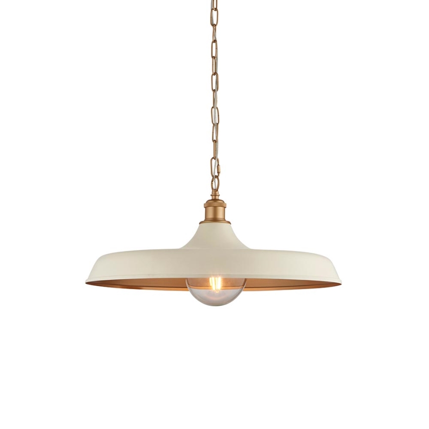 Endon 99999 - Lustre com corrente SABIAN 1xE27/10W/230V creme/dourado