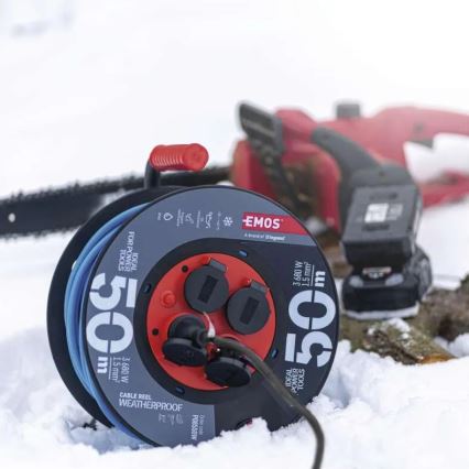 Enrolador com 4 tomadas 50m silicone IP44