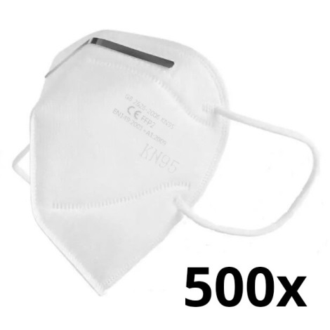 Equipamento de proteção - Máscara FFP2 NR (KN95) CE - Teste DEKRA 500pcs