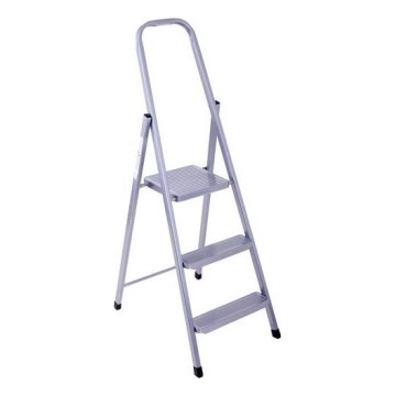 Escada dobrável de 3 degraus 132x45 cm