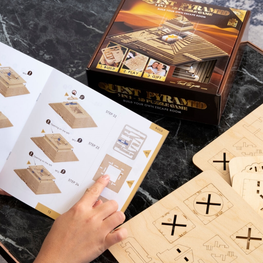 EscapeWelt - 3D puzzle mecânico de madeira Pirâmide