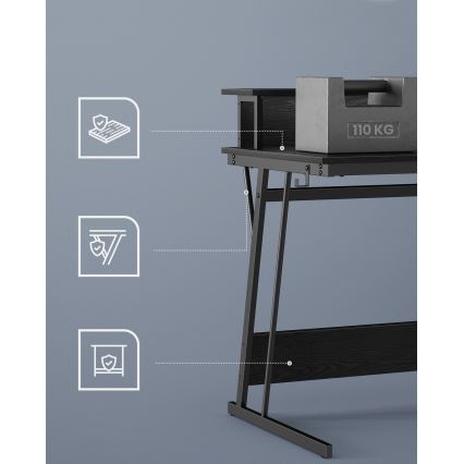 Escrivaninha com iluminação integrada SOLEA-X preta