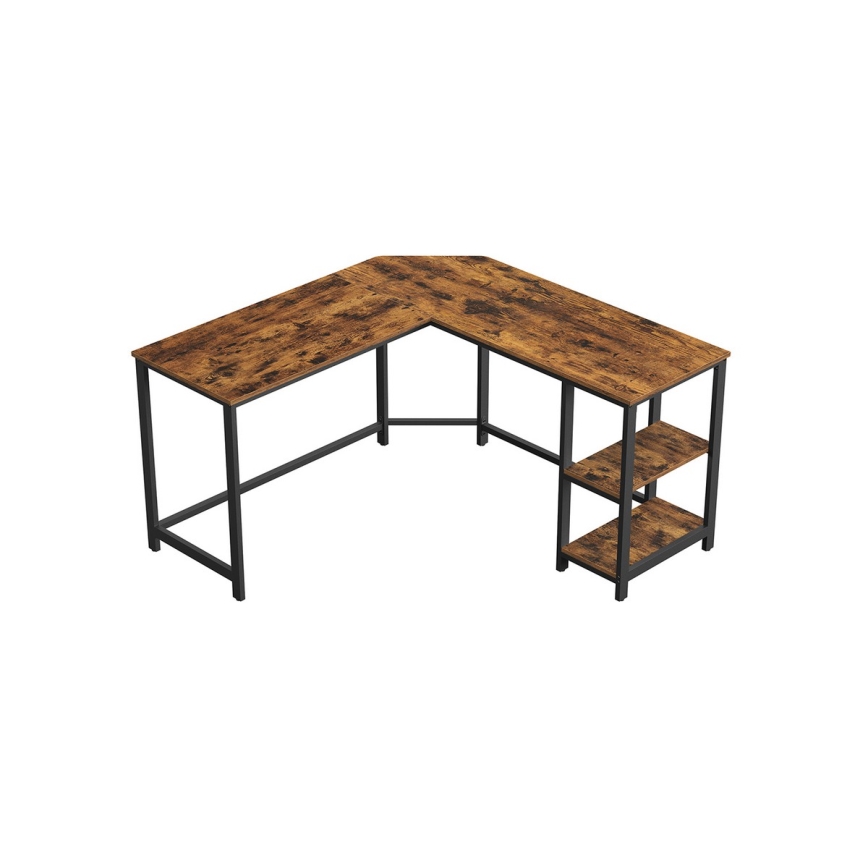 Mesa de escritório de canto SOLEA castanho/preto