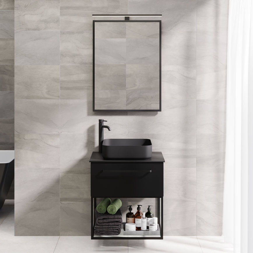 Espelho de casa de banho BORGSTED 60x80 cm preto