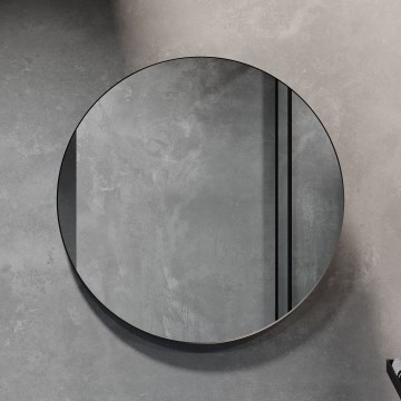 Espelho de casa de banho BORGSTED, diâmetro 80 cm, preto