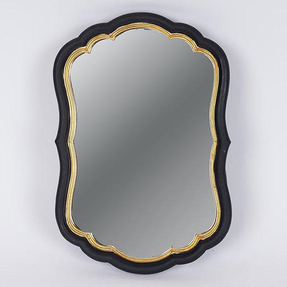 Espelho de parede 34,5x23,2 cm preto/dourado