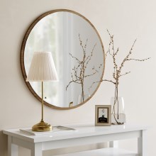 Espelho de parede AYNA d. 60 cm castanho