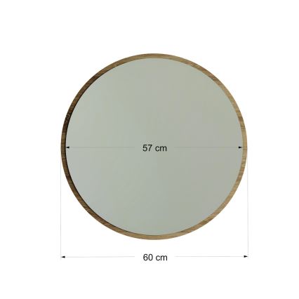 Espelho de parede AYNA d. 60 cm castanho