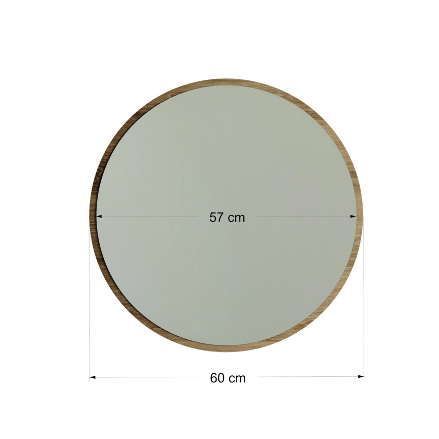 Espelho de parede AYNA d. 60 cm castanho