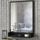 Espelho de parede com uma prateleira COSTA 75x45 cm preto