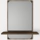 Espelho de parede com uma prateleira EKOL 70x45 cm castanho
