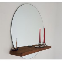 Espelho de parede com uma prateleira SUNSET 70x70 cm pinho