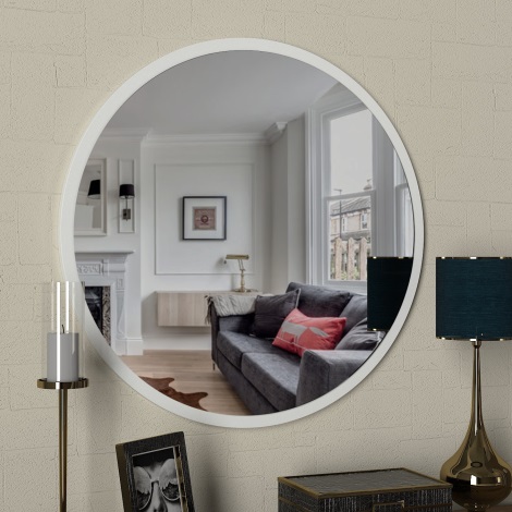 Espelho de parede GLOB d. 59 cm branco