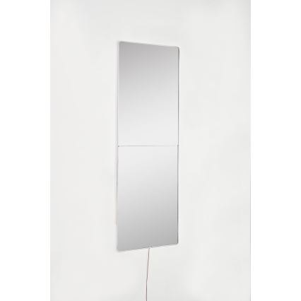 Espelho de parede LED retangular com iluminação 80x20 cm branco