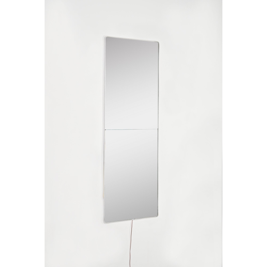 Espelho de parede LED retangular com iluminação 80x20 cm branco