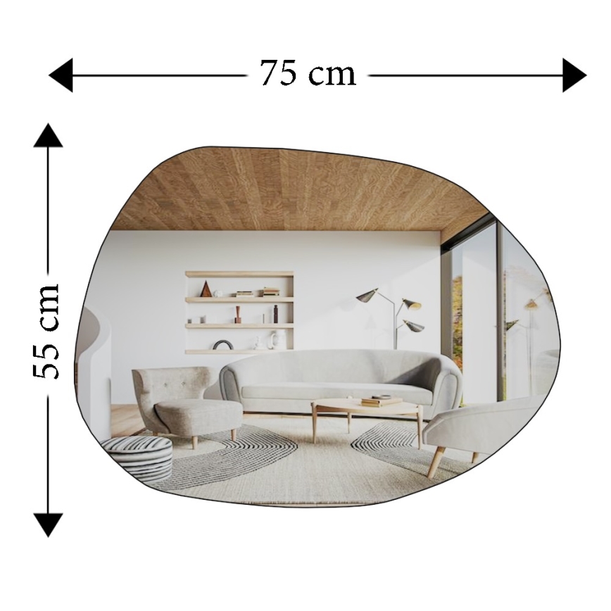 Espelho de parede LIORA 75x55 cm preto